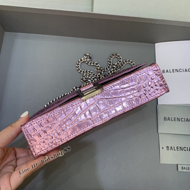 Balenciaga專櫃爆款鱷魚紋迷你女士肩背包 巴黎世家沙漏鏈條斜挎包 fyj1863